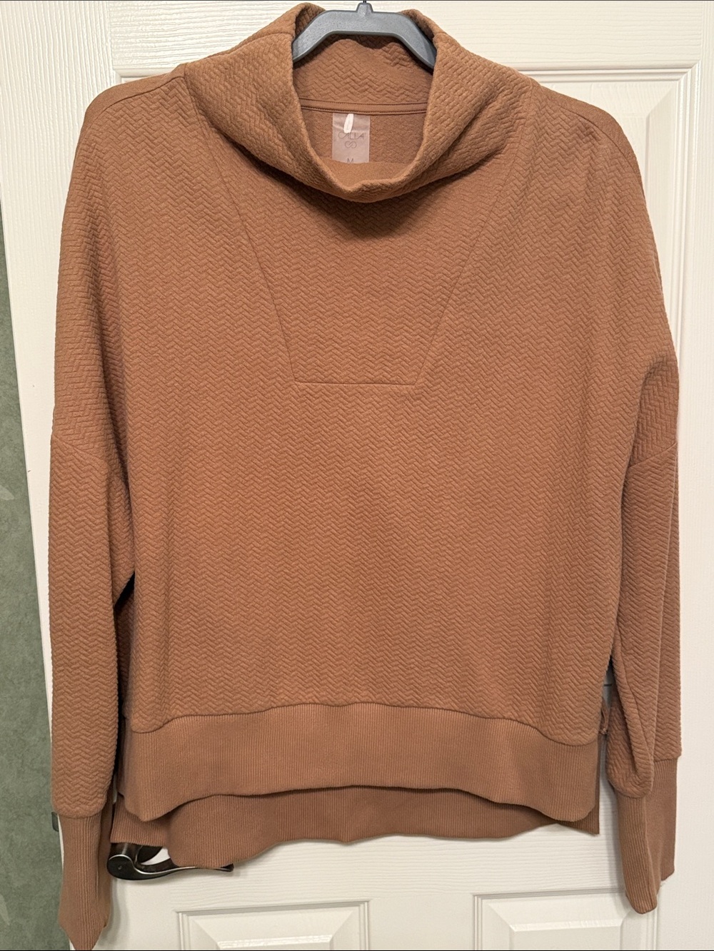 CALIA by Carrie Underwood Elevate Herringbone Funnel Neck Pullover, Medium